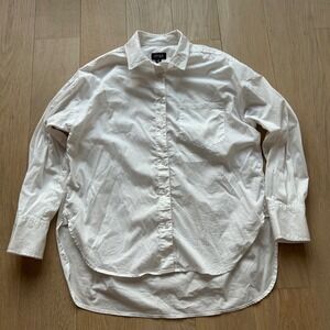 Jones New York Button Down Shirt Womens Medium White Oversized Preppy Office